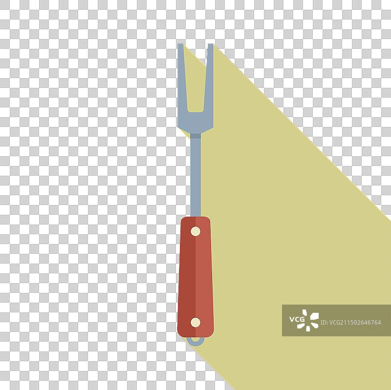 扁平风格：红色手柄叉子图标图片素材