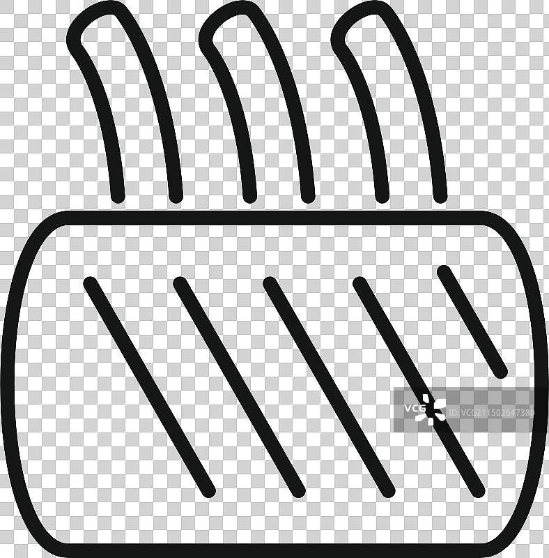 炸薯条图标黑白线条艺术图片素材