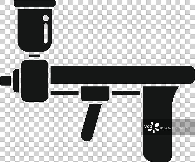 喷漆枪图标黑色轮廓图片素材