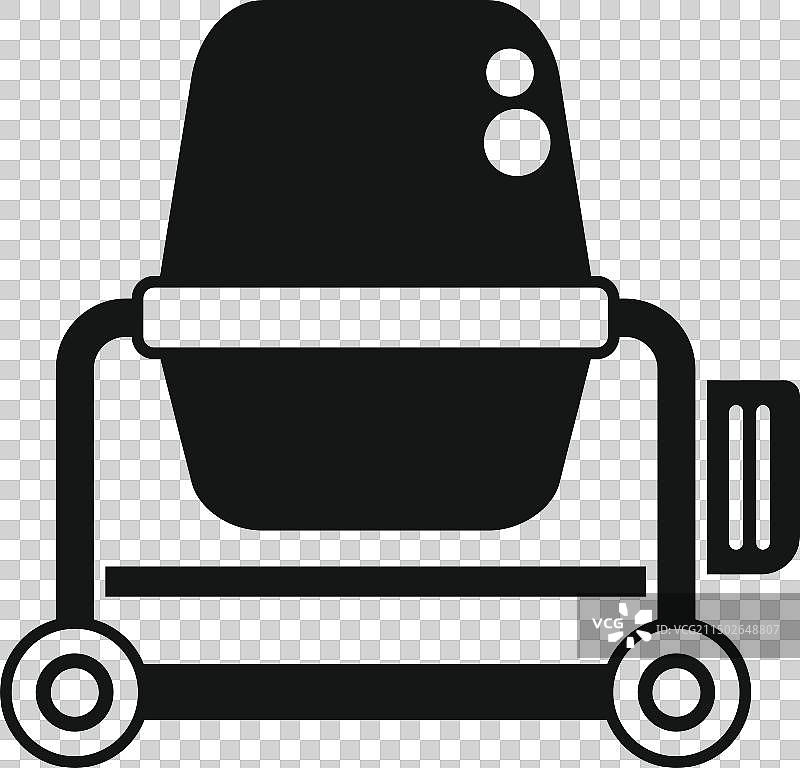 黑白水泥搅拌机图标图片素材