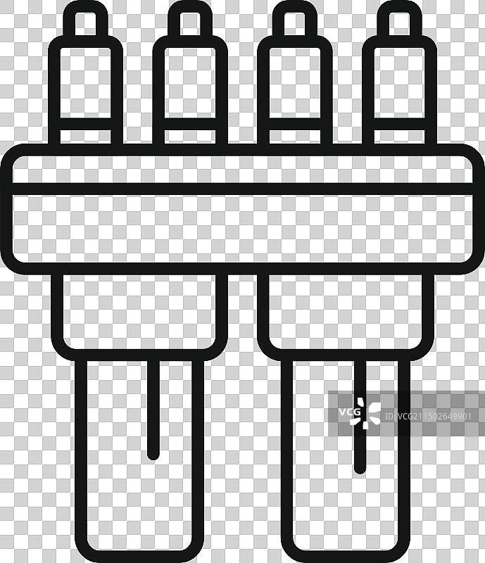 四脚插头轮廓图片素材