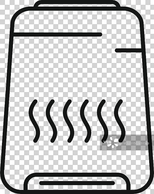 线条艺术加热毯图标图片素材