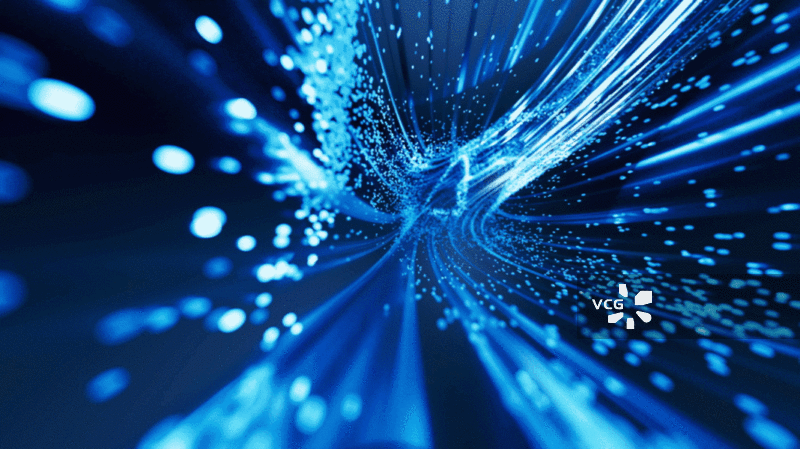 流动的粒子线条与隧道三维渲染图片素材