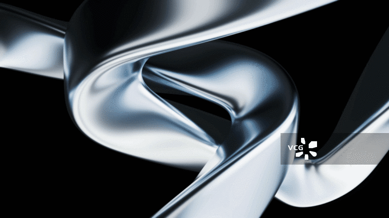 蓝色流动的金属曲面3D渲染图片素材