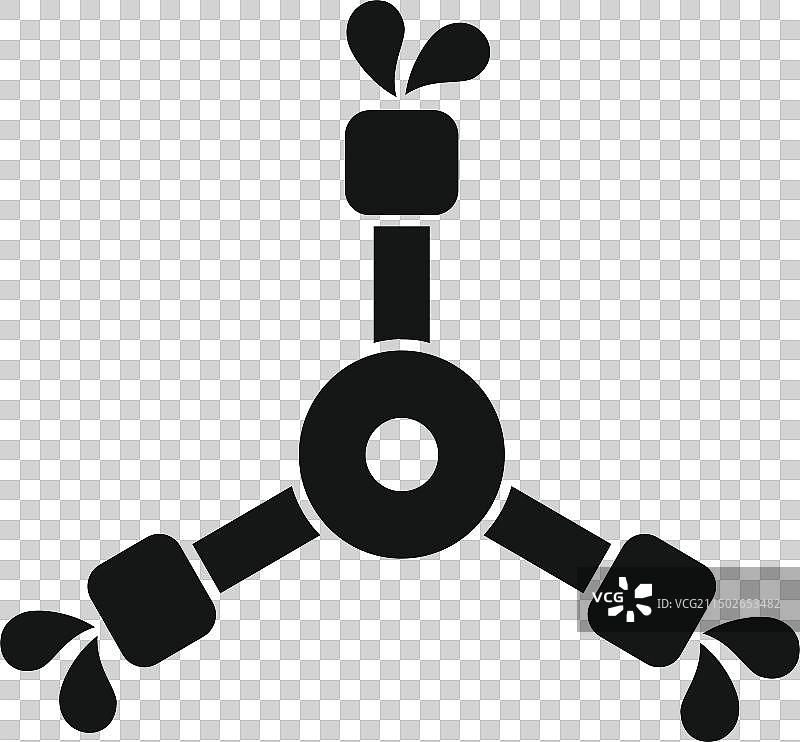 简化的黑白洒水器图标图片素材