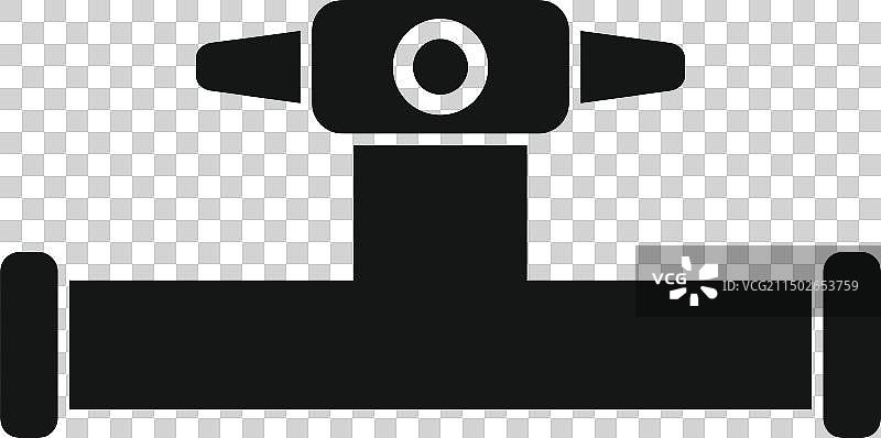 带阀门的水管黑色剪影图片素材