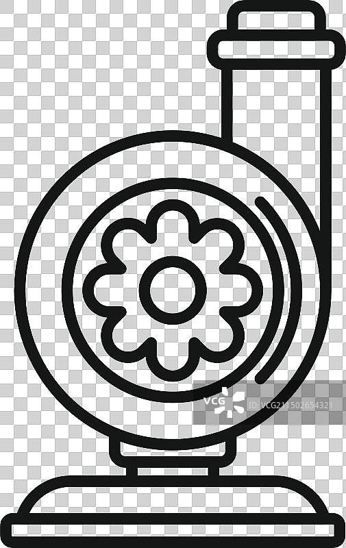 适用于涡轮增压器图标的黑色线条艺术图片素材