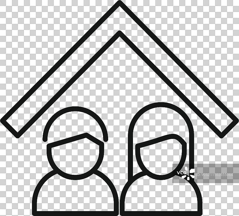 屋檐下的人物居家图标图片素材