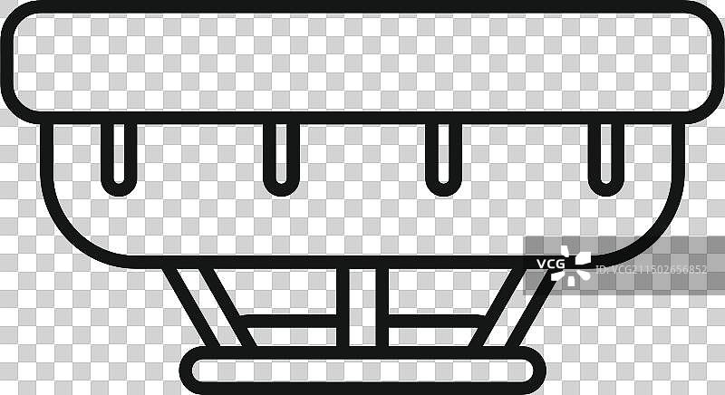 冰淇淋摊位线条艺术图片素材