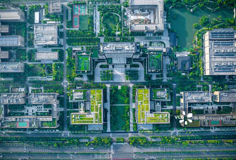 浙江杭州余杭之江实验室高清航拍图图片素材