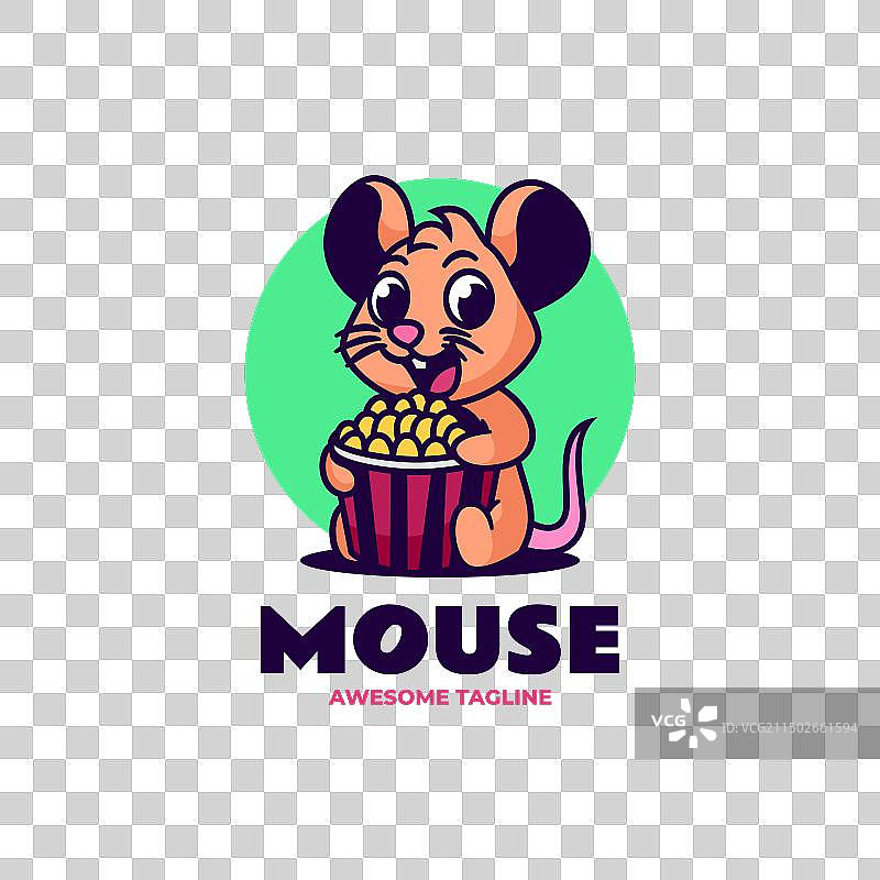卡通风格的老鼠吉祥物标志图片素材