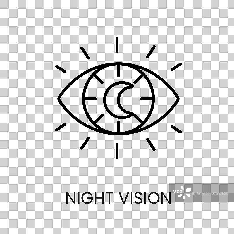 具有可编辑描边的夜视线图标图片素材