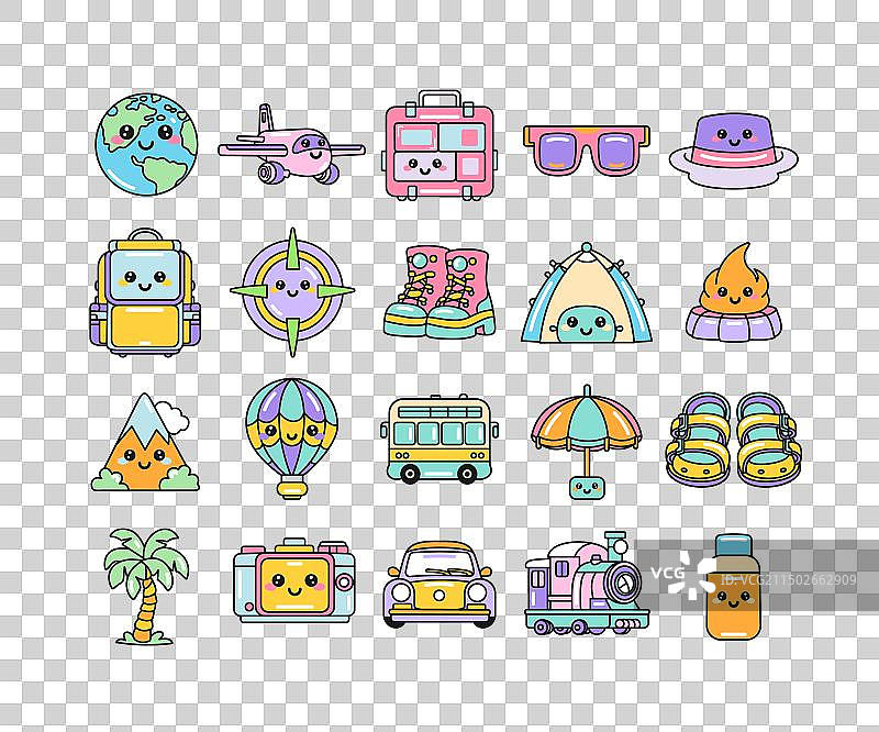 可爱风旅行和冒险剪贴画合集图片素材