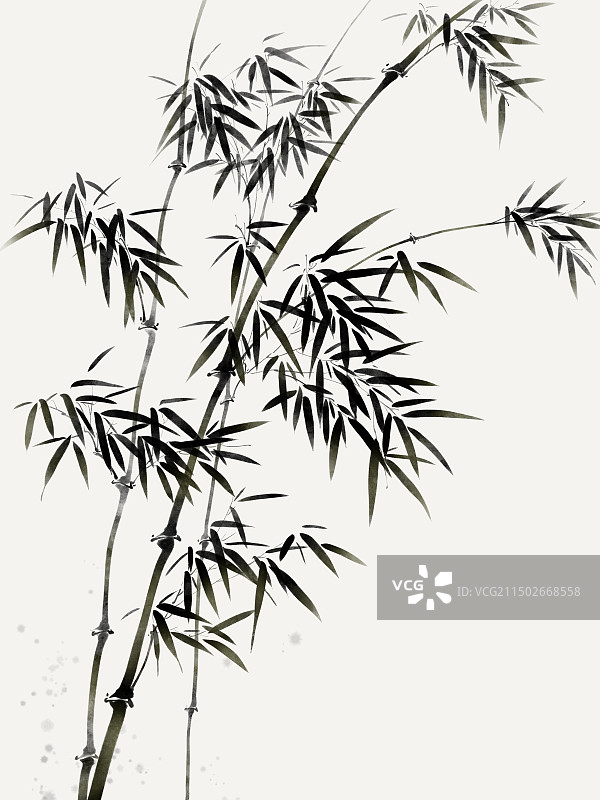 水墨画竹子国风写意竹林图片素材