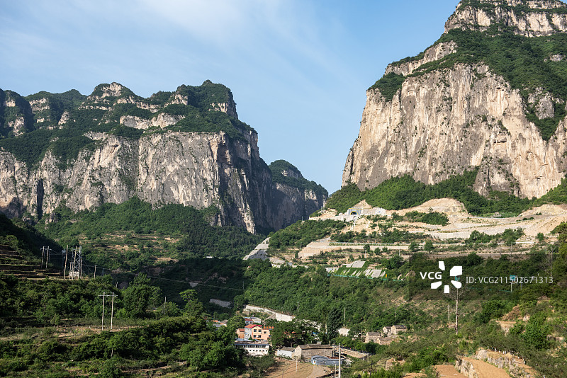 中国山西省长治市平顺南太行虹梯关 花壶线 太行天路 岳家寨夏季风光图片素材