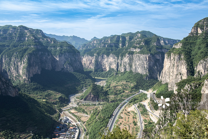 中国山西省长治市平顺南太行虹梯关 花壶线 太行天路 岳家寨夏季风光图片素材