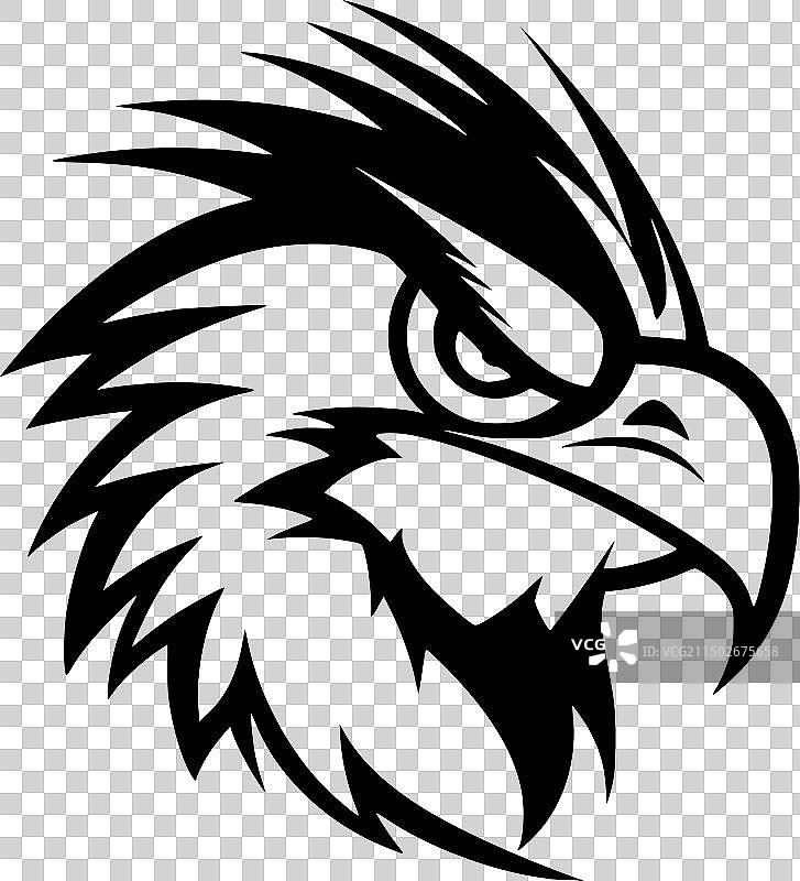 鹦鹉 - 黑白隔离图标图片素材