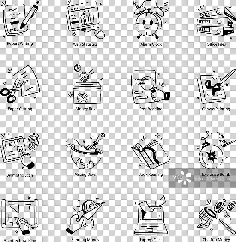 每日任务手绘图标合集图片素材