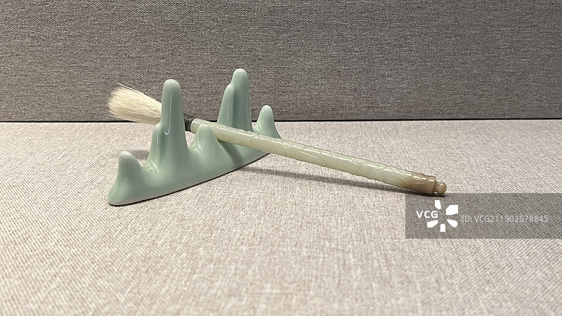 常州博物馆里陈列的毛笔图片素材