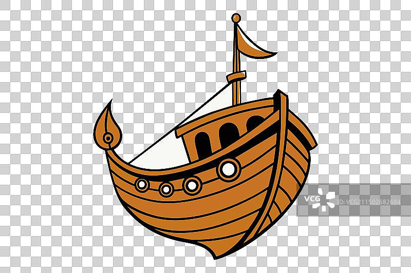 乘船在海浪中探险图片素材