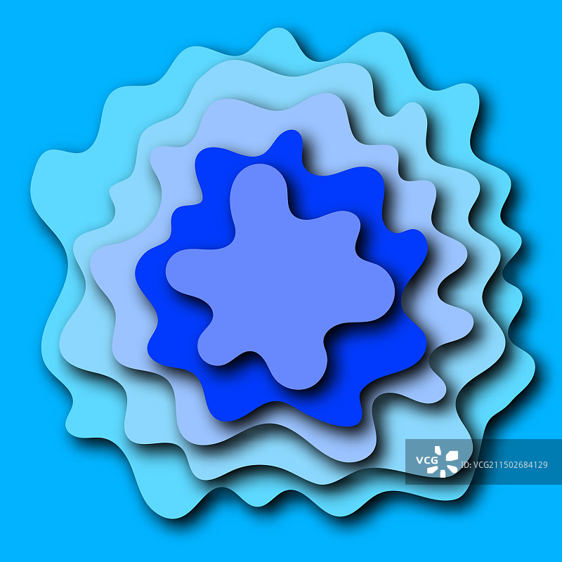 地形抽象剪纸蓝色背景图片素材