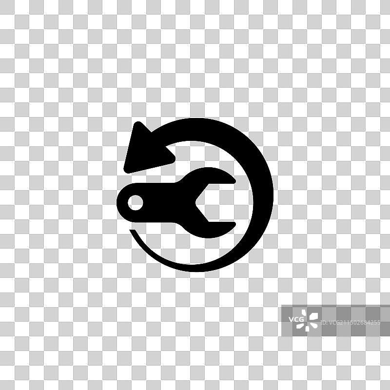 扳手和箭头组成的黑色图标图片素材