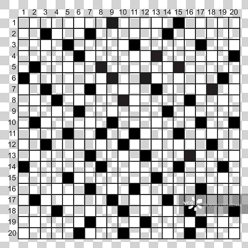 空白纵横字谜模板网格图图片素材