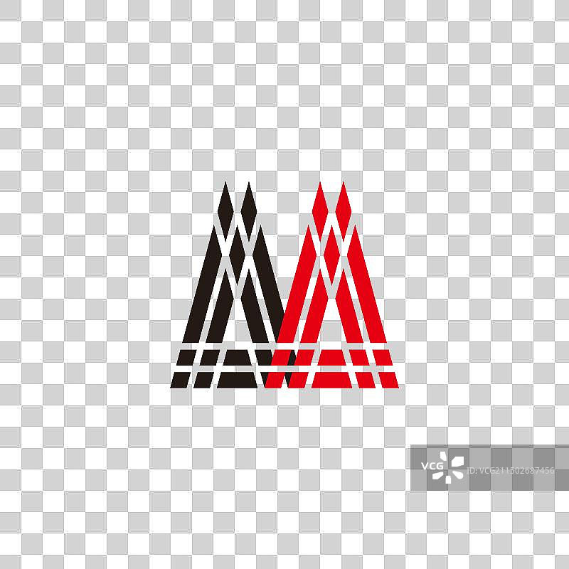 字母MA条纹马赛克三角形标志图片素材