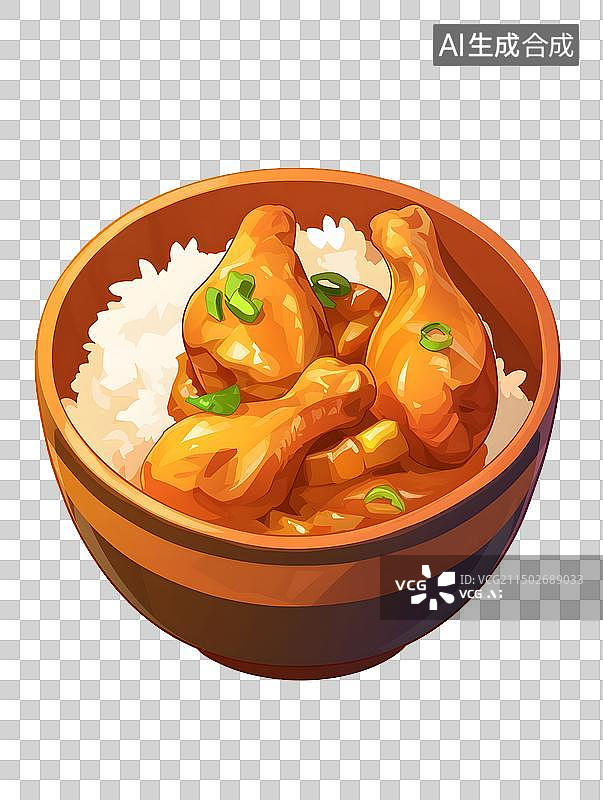 【AI数字艺术】美味的鸡肉饭图片素材