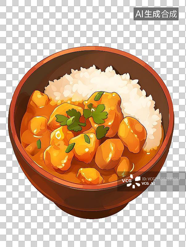 【AI数字艺术】美味的鸡肉饭图片素材