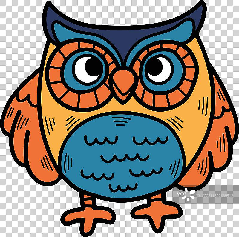 线条手绘猫头鹰图片素材