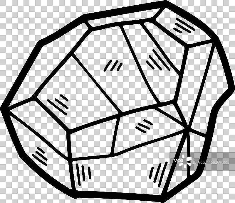 手绘线条艺术风格的岩石和矿物图片素材