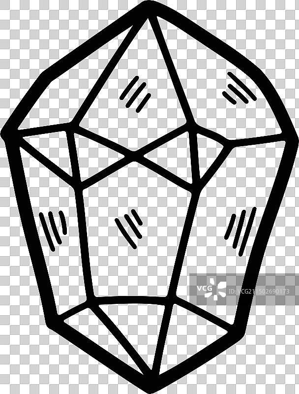 手绘线条艺术风格的岩石和矿物图片素材