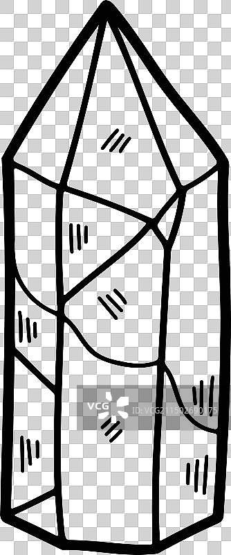 手绘线条艺术风格的岩石和矿物图片素材