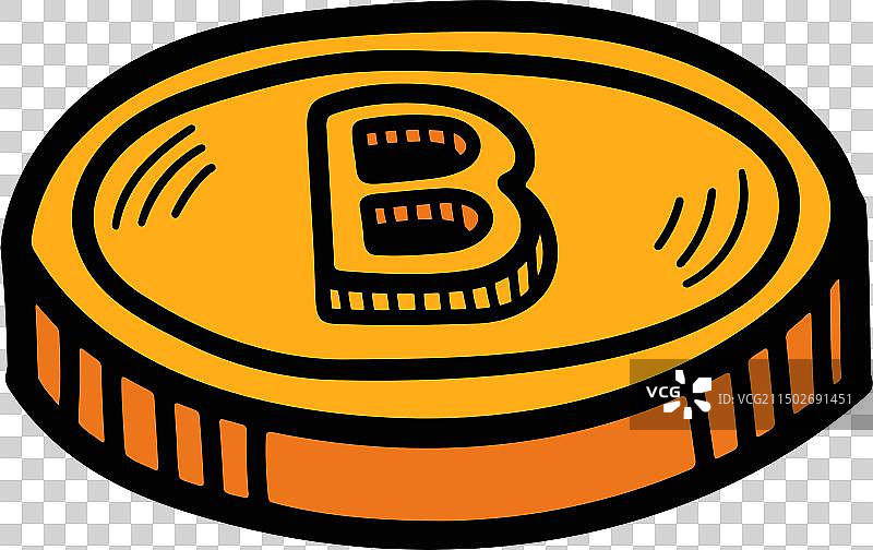 手绘线条艺术数字货币符号图片素材