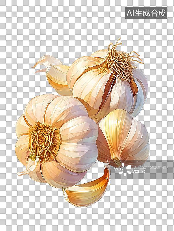【AI数字艺术】蔬菜配料蒜图片素材