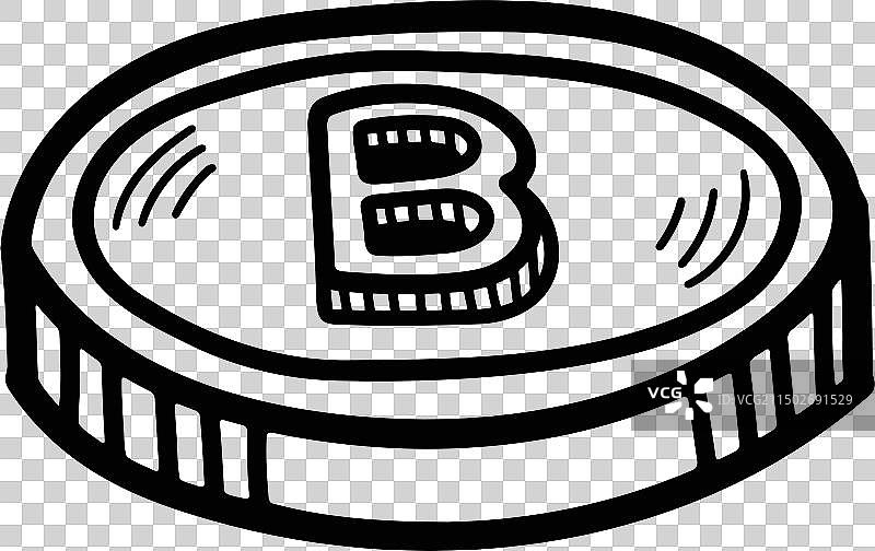 手绘线条艺术数字货币符号图片素材