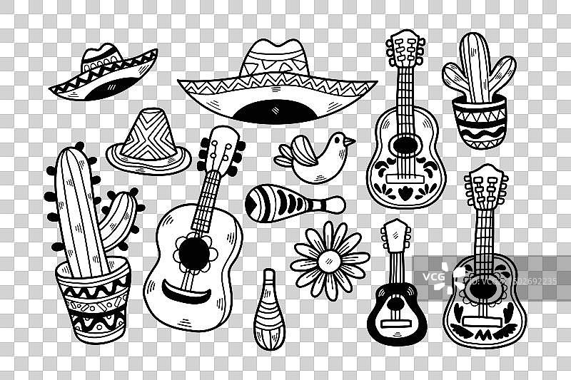 各种乐器的集合图片素材