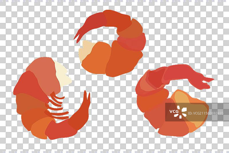 海鲜虾图标集图片素材