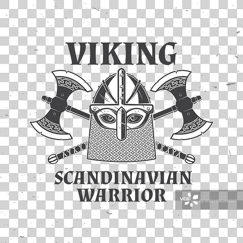维京战士logo徽章贴纸图片素材