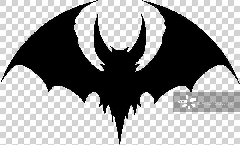 蝙蝠黑白线图标图片素材