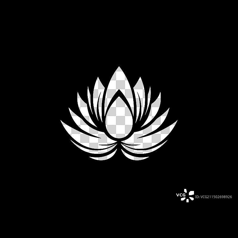 极简莲花剪影图片素材