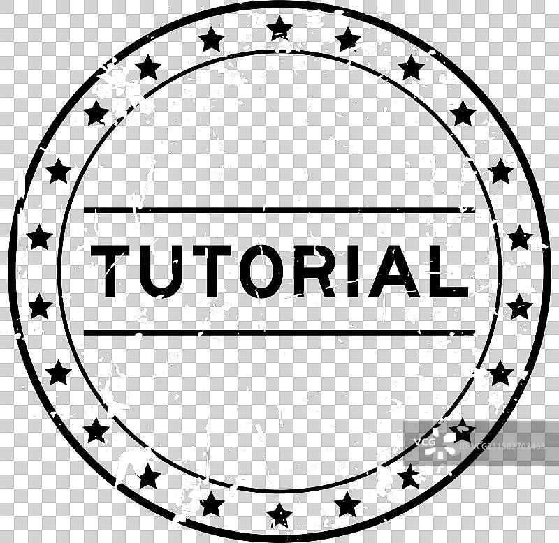 黑色Grunge风格教程圆形橡胶印章图片素材