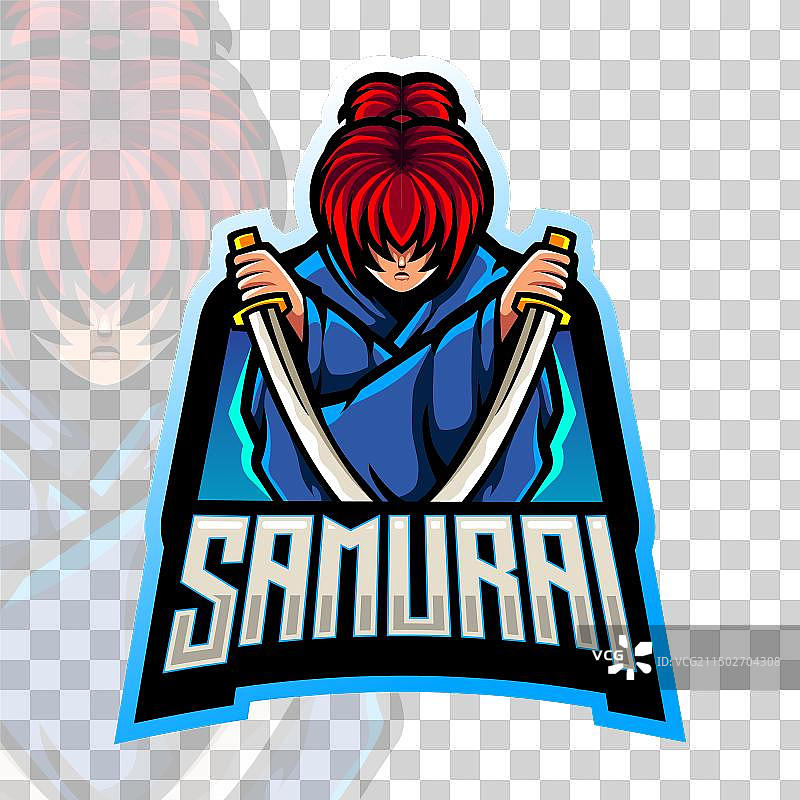 武士吉祥物电竞logo设计图片素材