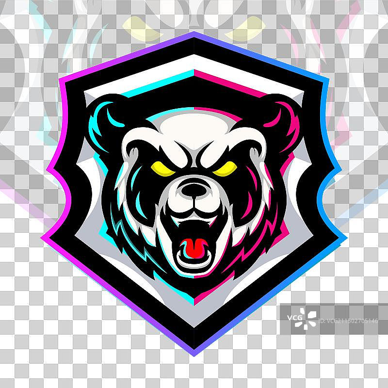 熊猫头像电竞吉祥物logo设计图片素材