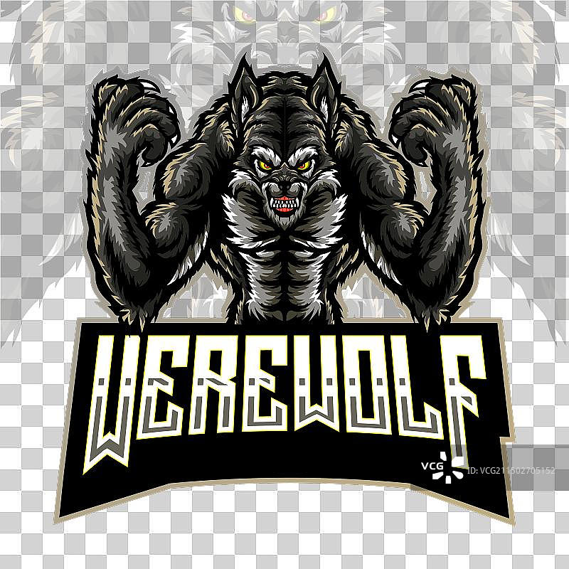 狼人吉祥物电竞logo设计图片素材