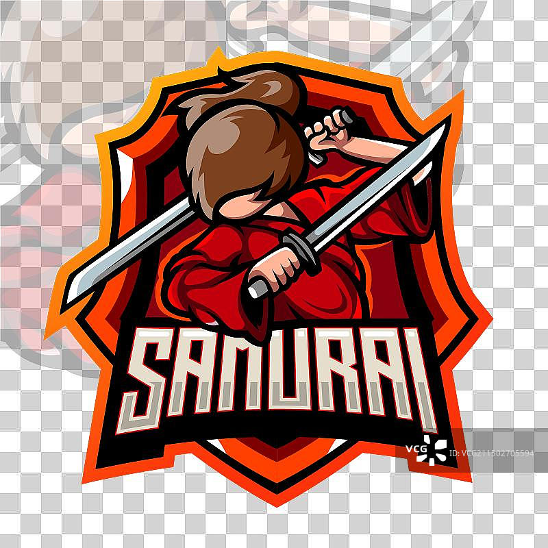 武士吉祥物电竞logo设计图片素材