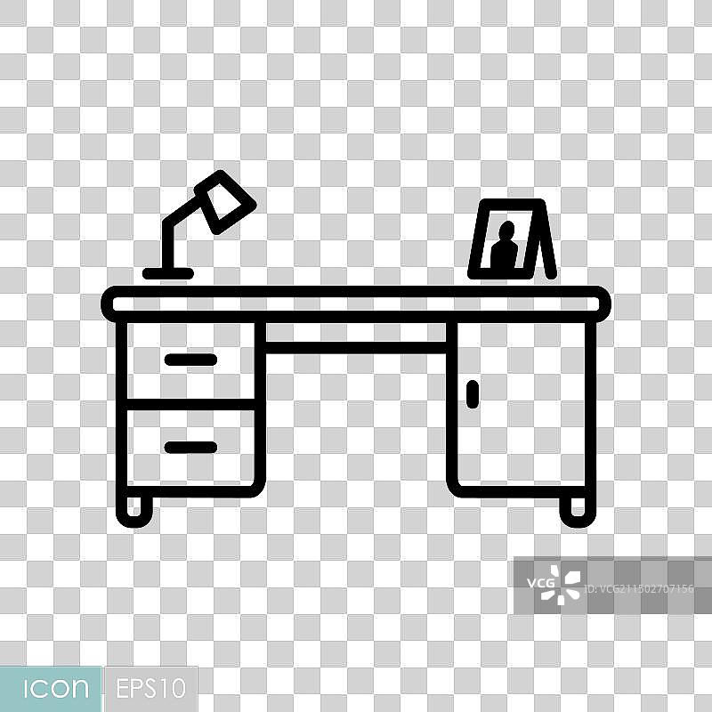 带台灯办公桌家具图标图片素材