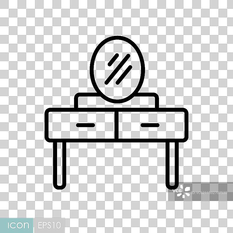 带镜子的梳妆台图标图片素材