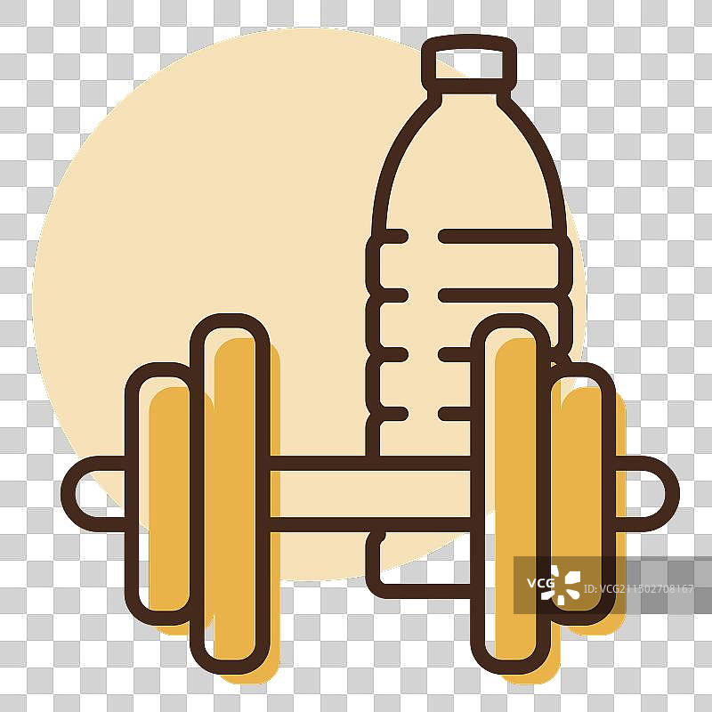 健身运动哑铃与水壶图标图片素材